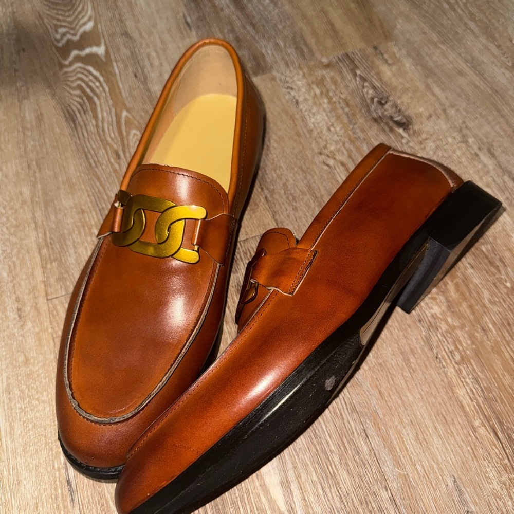 Elegant Brown Leather Loafers handmade
